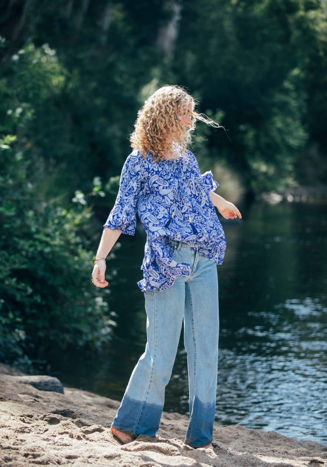 Sunflower Top ~ China Blue