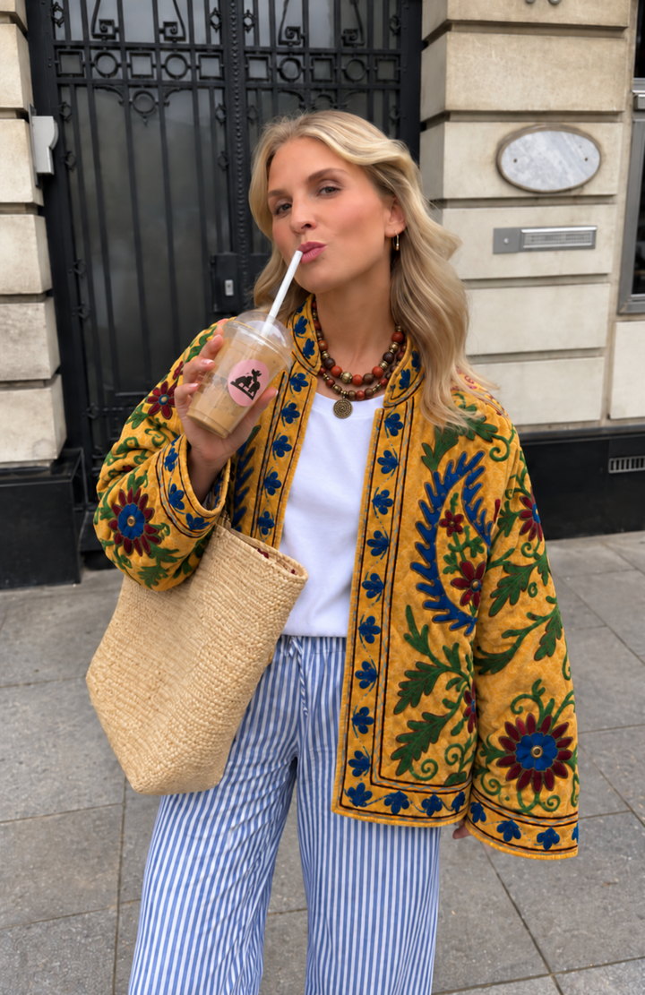 Warm Love Velvet Jacket - Sunflower