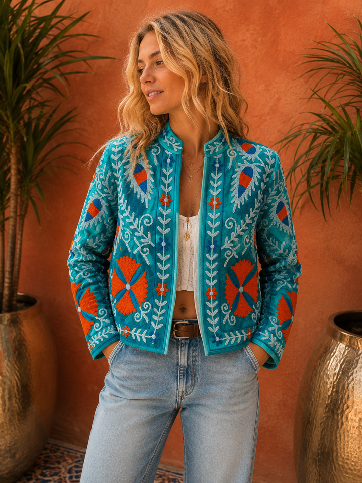 Warm Love velvet jacket - Teal