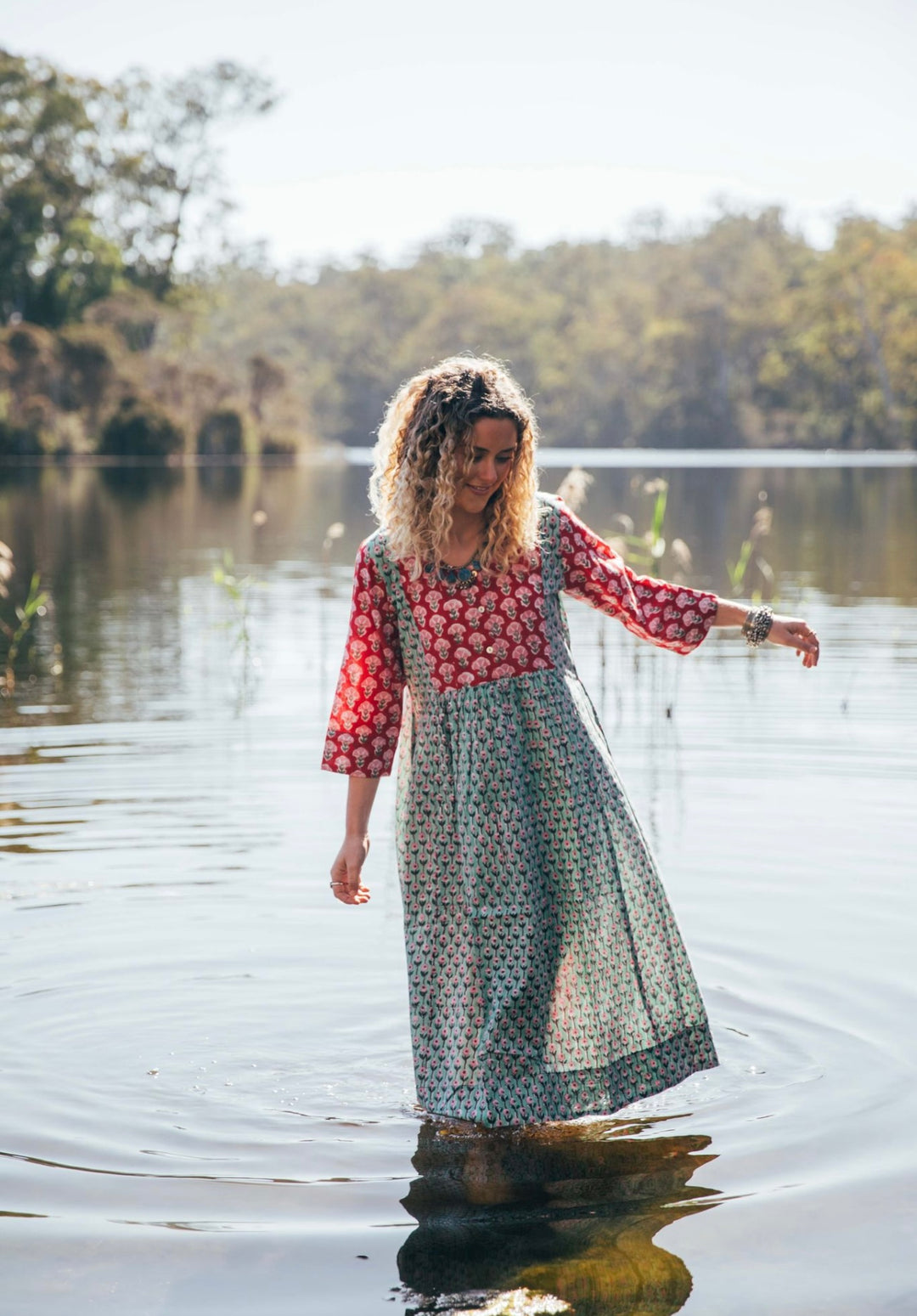 Saffron Dress ~ Red and Green
