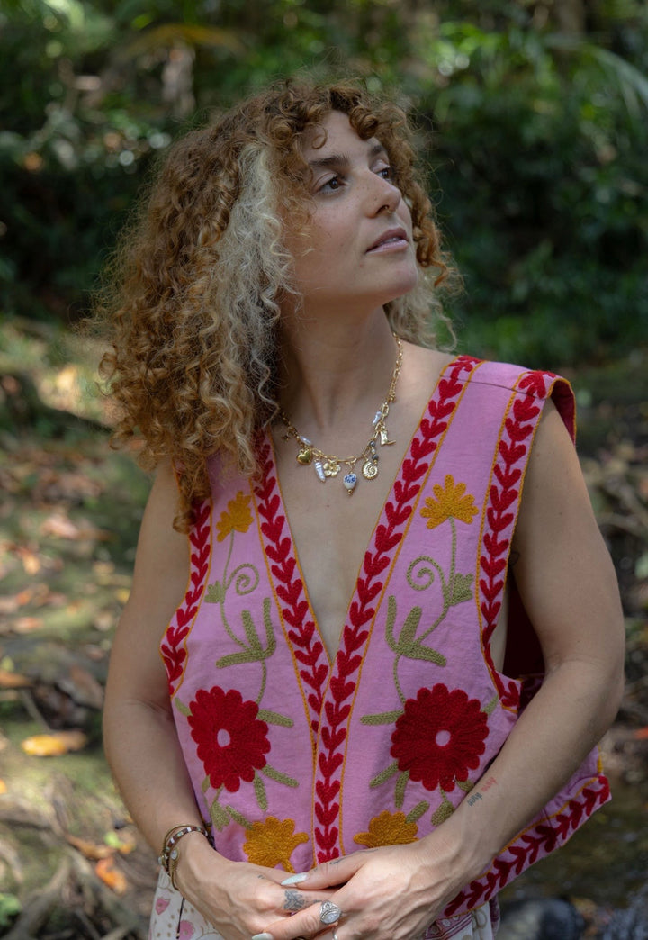 Zinnia Vest ~ Candy Pink