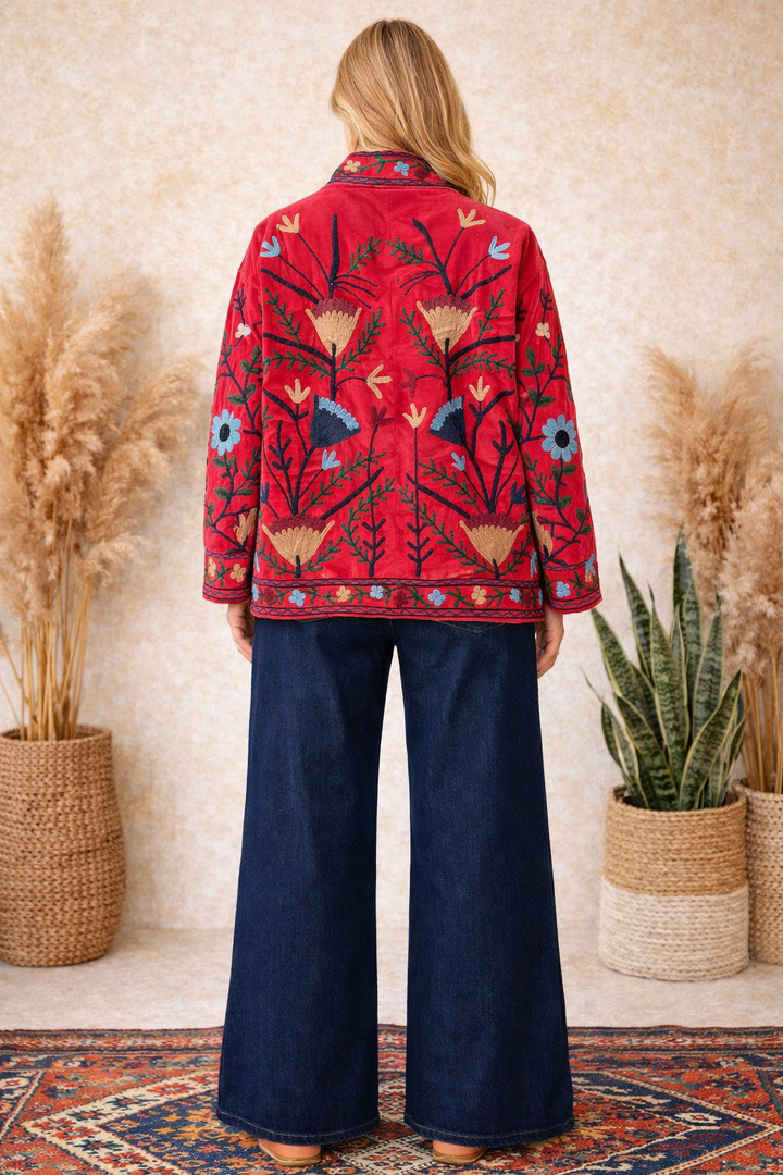 Warm Love velvet jacket  - Rouge