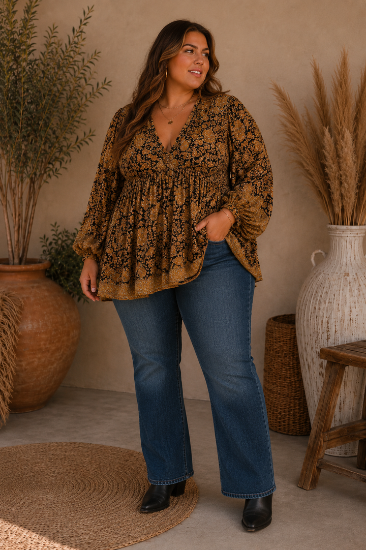 Juno blouse ~ Tobacco