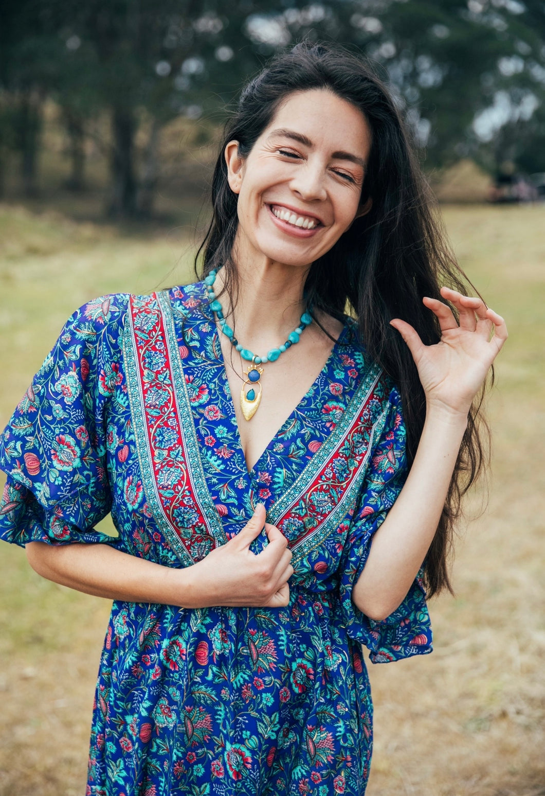 Blue Lotus Dress ~ Navy