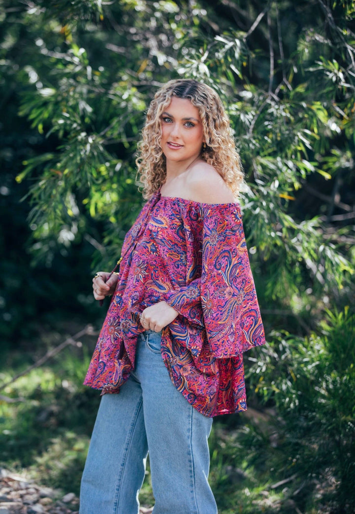 Sunflower Top ~ Fuchsia Pink