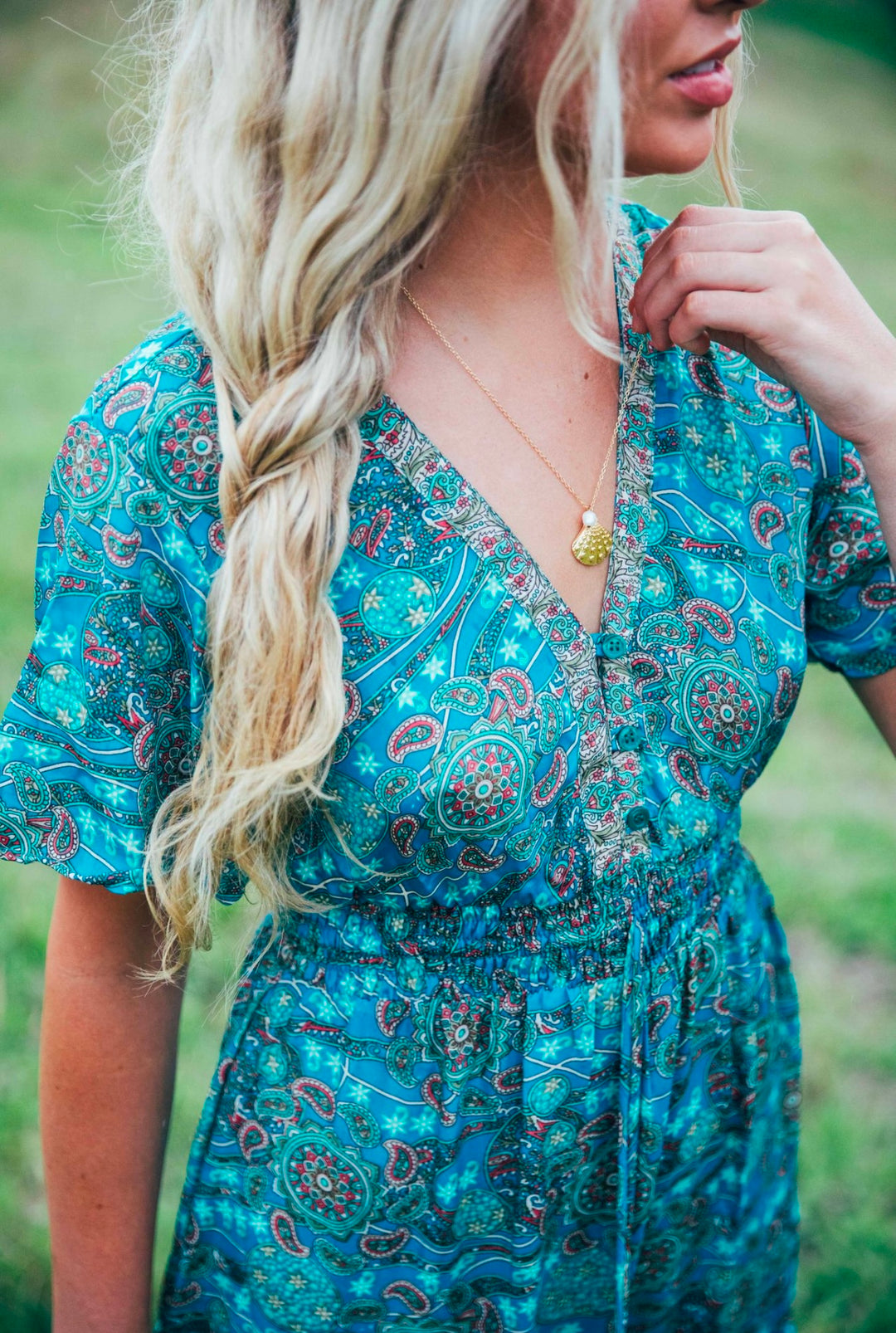 Flamingo Dress ~ Turquoise stars