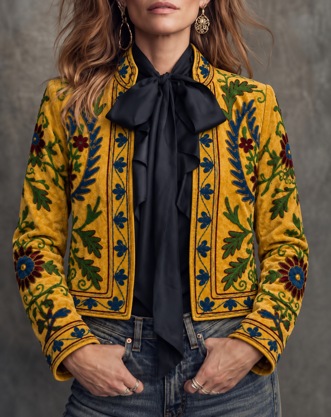 Warm Love Velvet Jacket - Sunflower