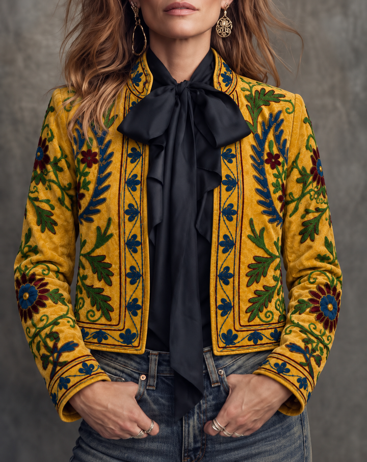 Warm Love Velvet Jacket - Sunflower