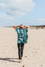 Load image into Gallery viewer, Rhododendron Mens silk shirt ~ Turquoise
