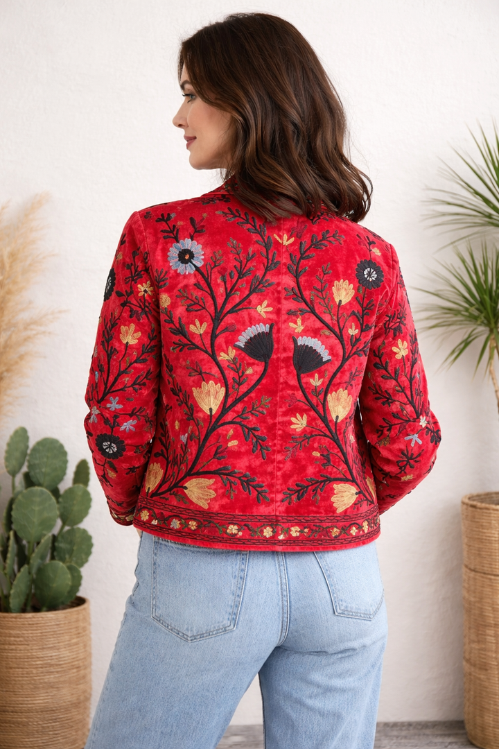 Warm Love velvet jacket  - Firecracker