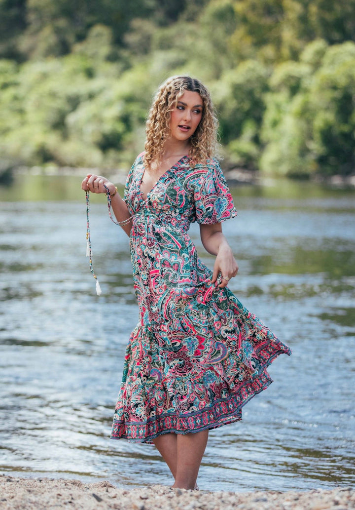 Flamingo Dress ~ Retro Paisley