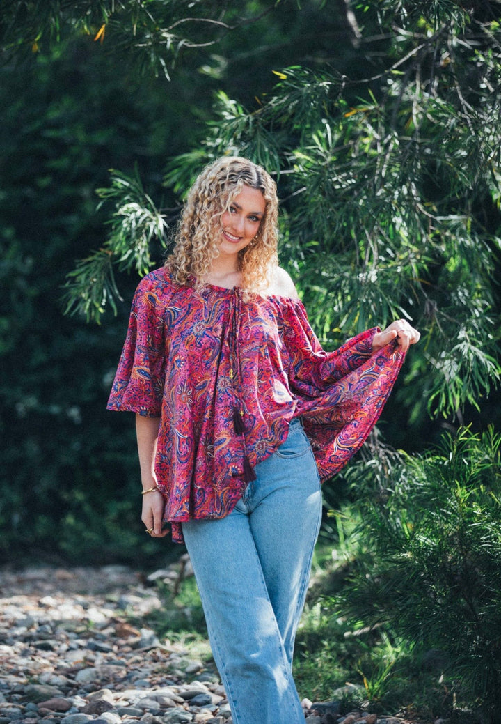 Sunflower Top ~ Fuchsia Pink