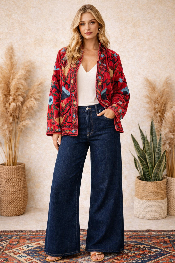 Warm Love velvet jacket  - Rouge