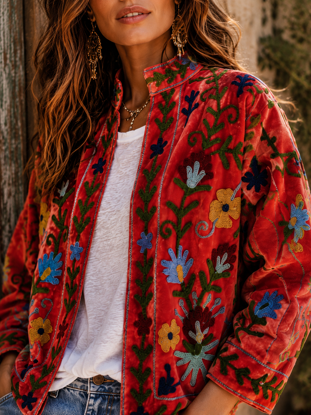 Warm Love velvet jacket  - Firecracker