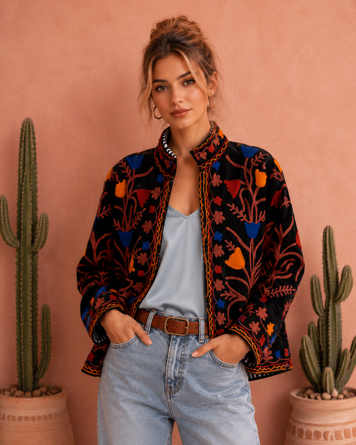 Warm Love velvet jacket - Chocolate