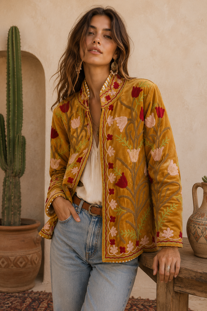 Warm Love velvet jacket  - Gold