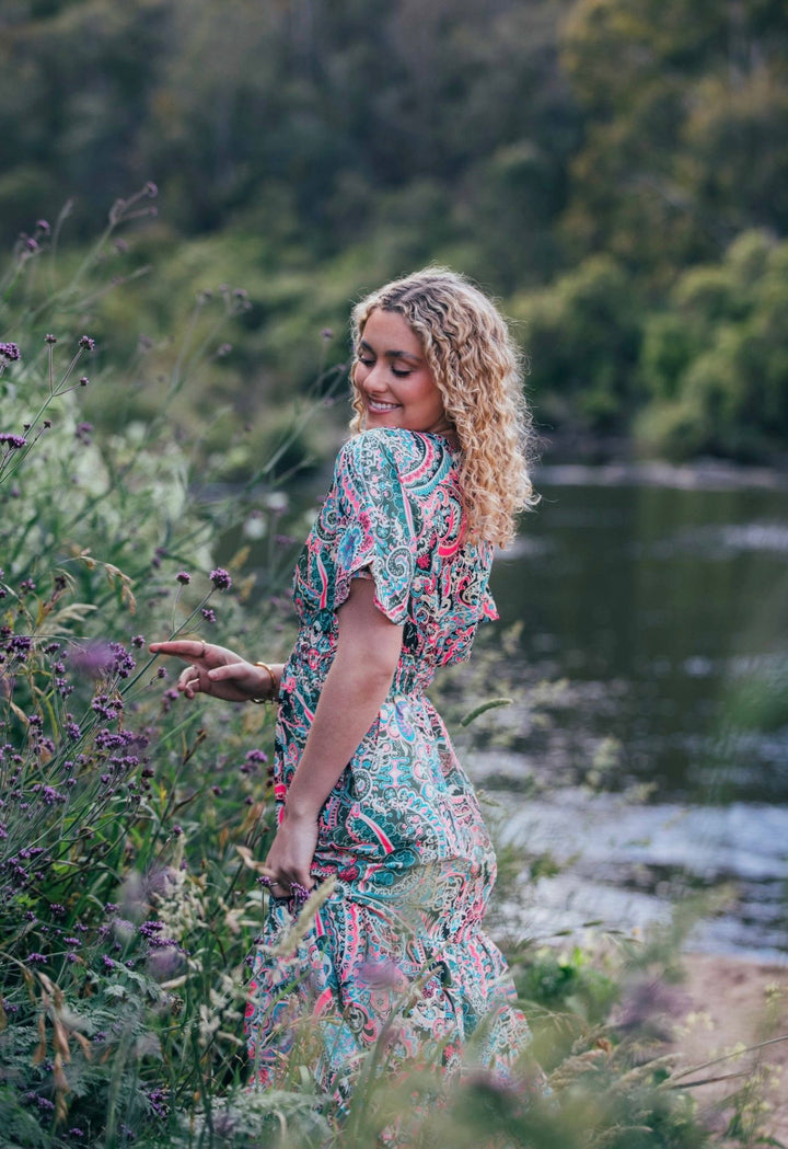 Flamingo Dress ~ Retro Paisley