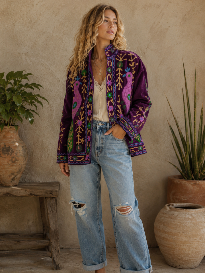 Warm Love velvet jacket - Peacock