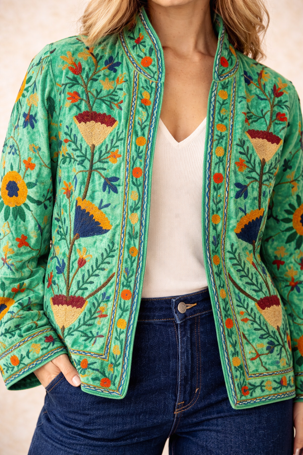 Warm Love velvet jacket  - Lime