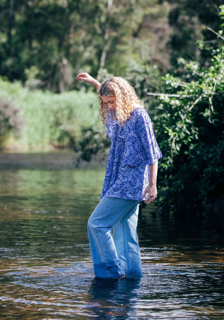 Sunflower Top ~ China Blue