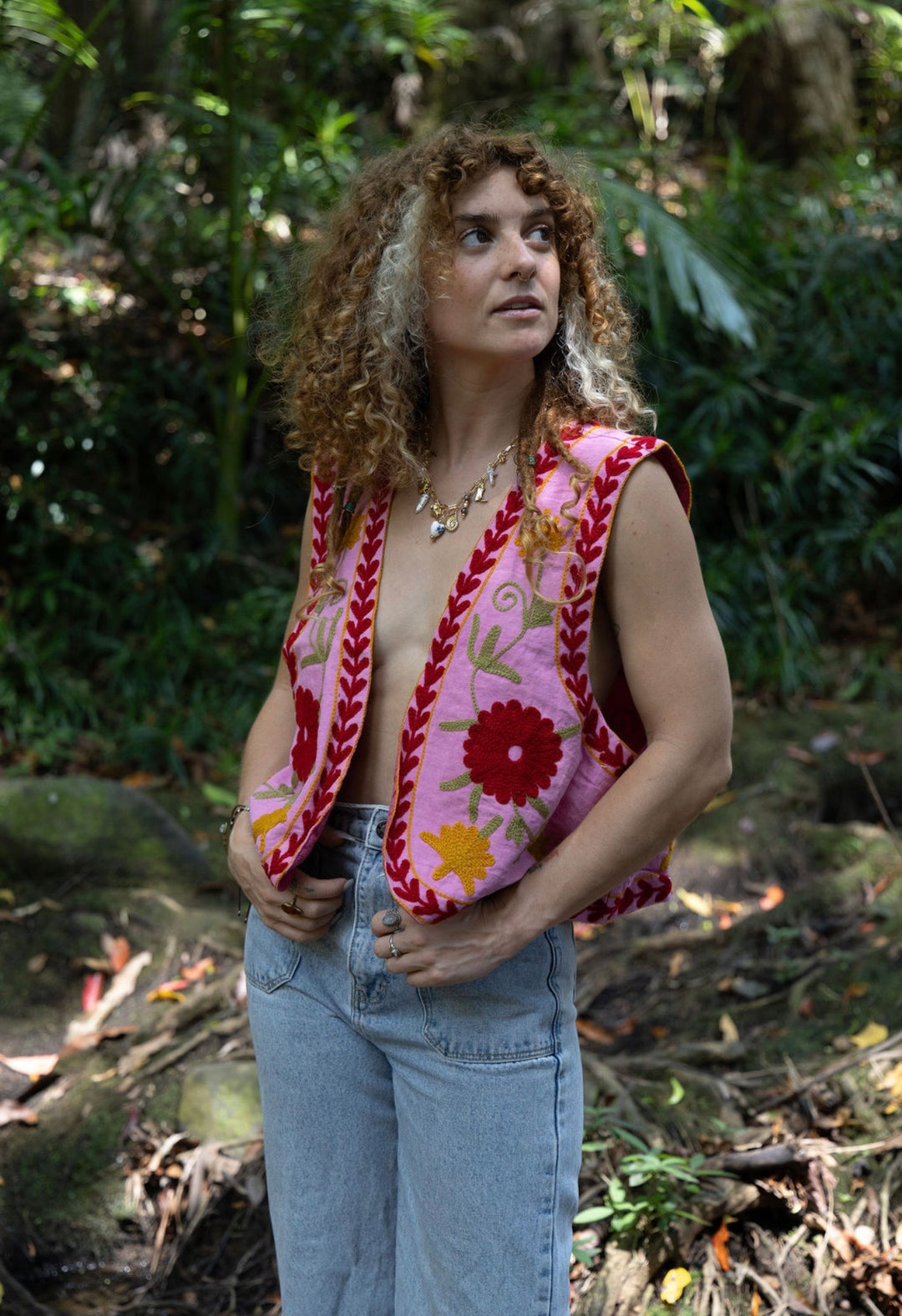 Zinnia Vest ~ Candy Pink