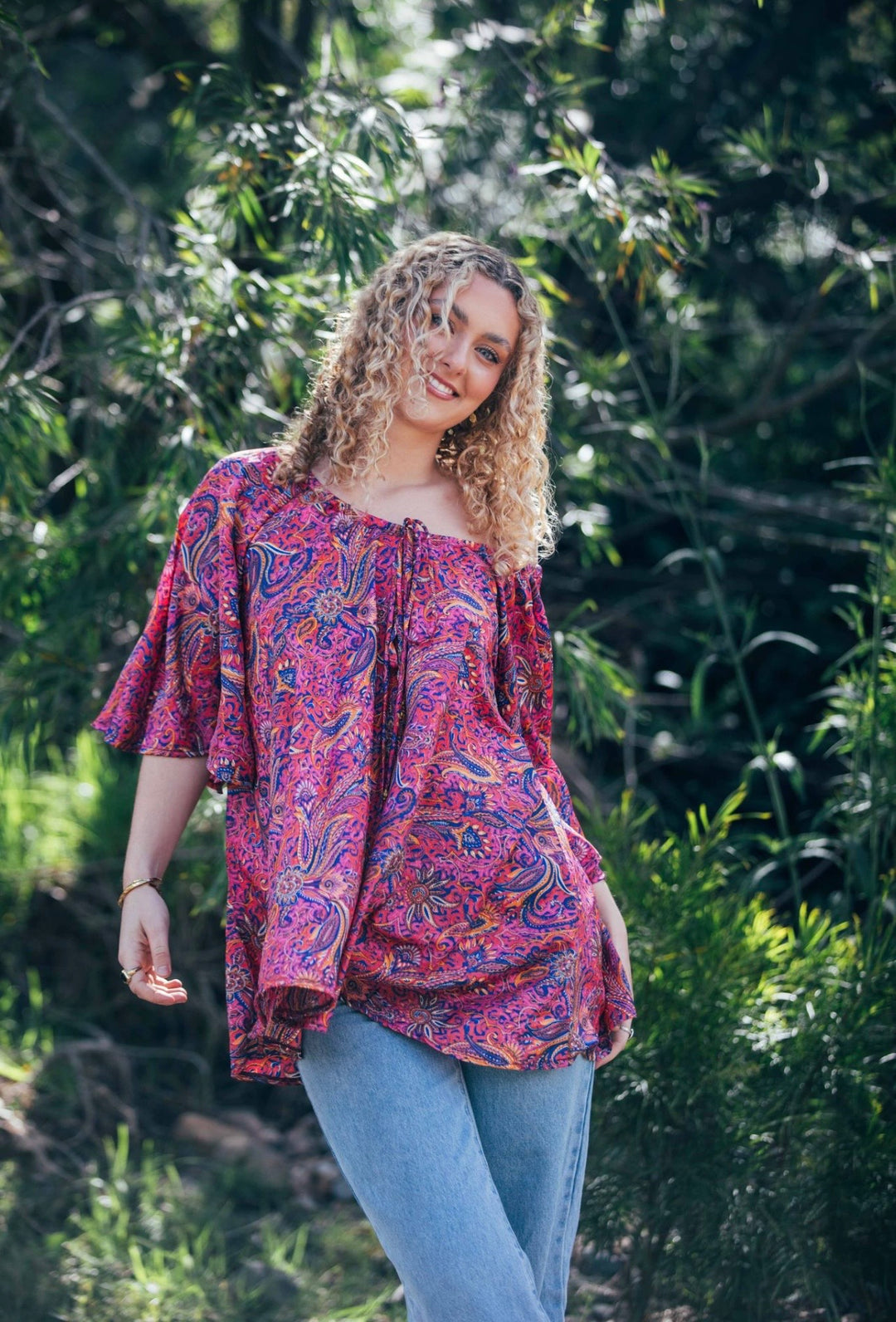 Sunflower Top ~ Fuchsia Pink