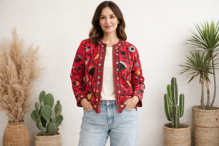 Warm Love velvet jacket  - Firecracker