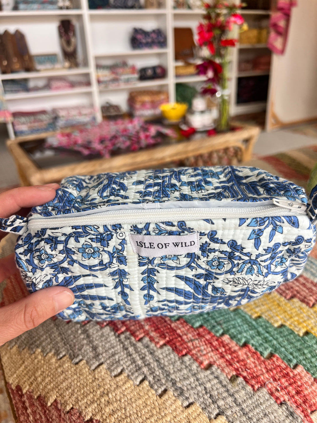 Sunshine Tote large - Blue and white