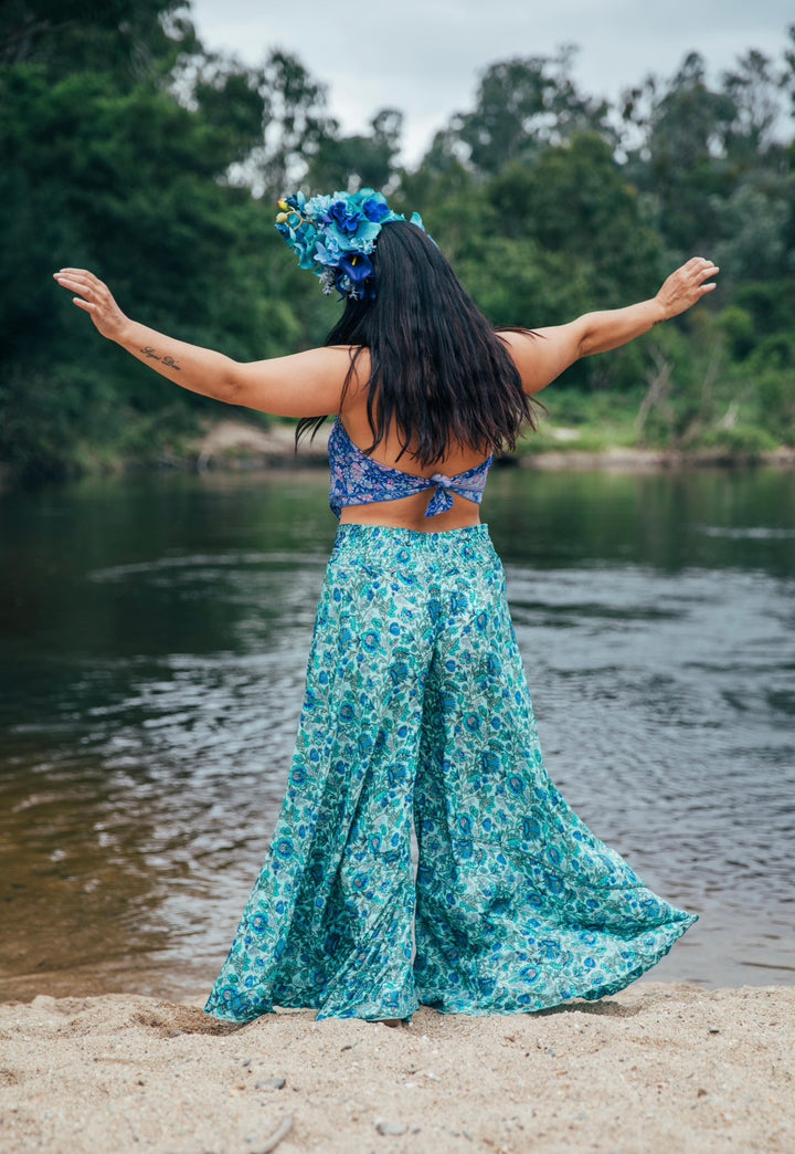 Rosa Pants ~ Turquoise with gold fleck ✨