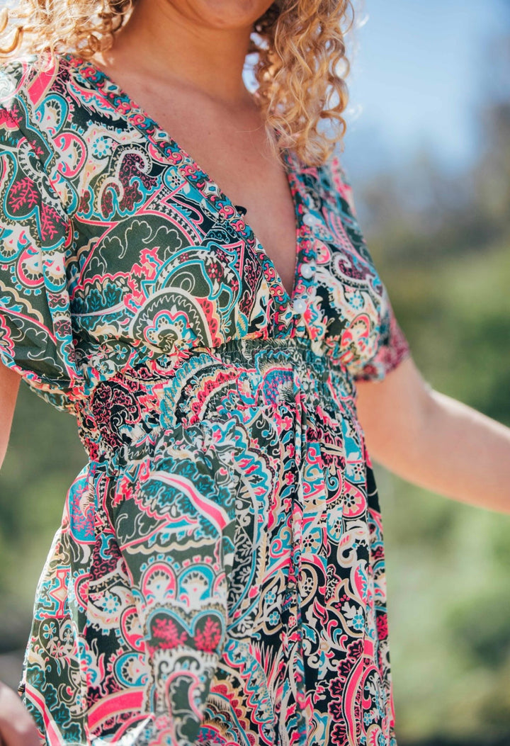 Flamingo Dress ~ Retro Paisley