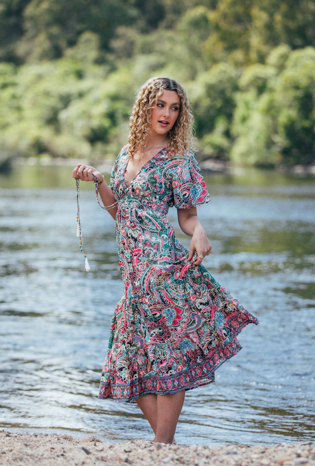 Flamingo Dress ~ Retro Paisley