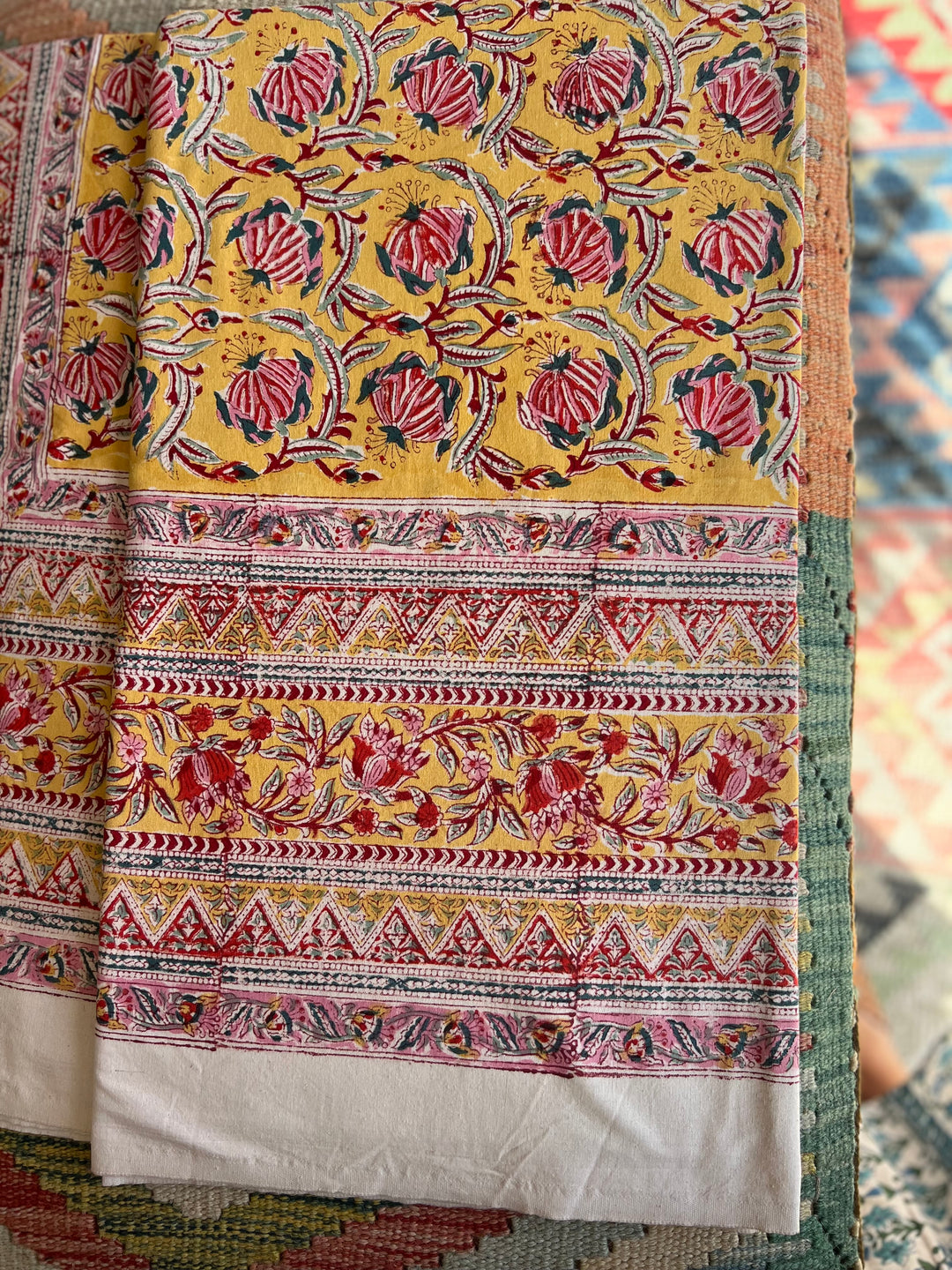 Wild bloom bed spread ~ saffron