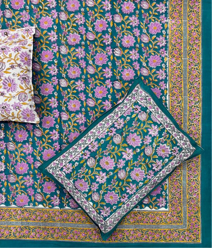 Wild bloom bed spread ~ mauve