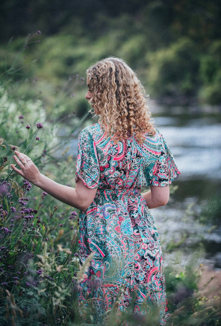 Flamingo Dress ~ Retro Paisley