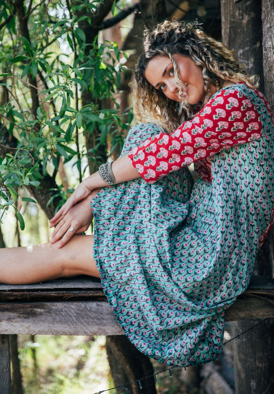 Saffron Dress ~ Red and Green