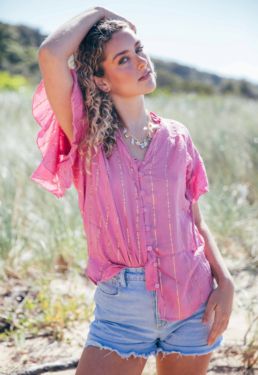 Daphne Blouse - Musk Pink