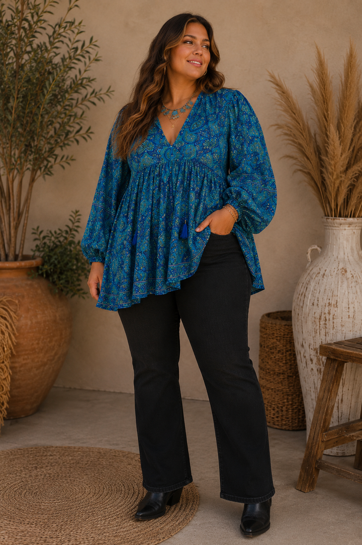 Juno blouse ~ Aqua