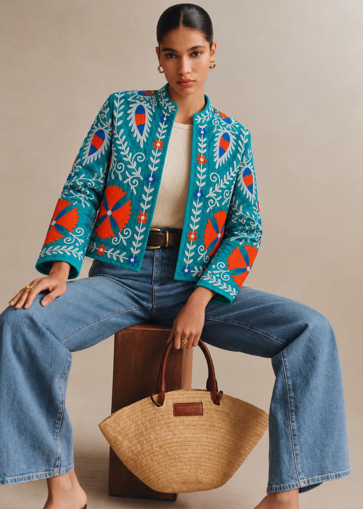 Warm Love velvet jacket - Teal