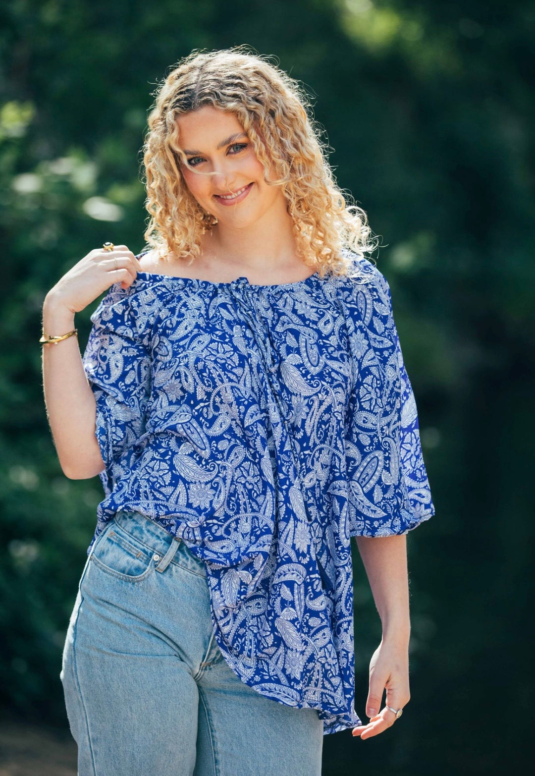 Sunflower Top ~ China Blue