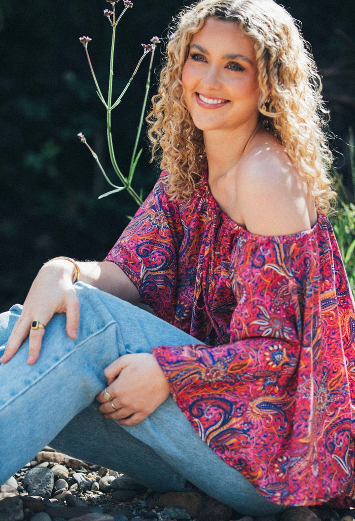 Sunflower Top ~ Fuchsia Pink