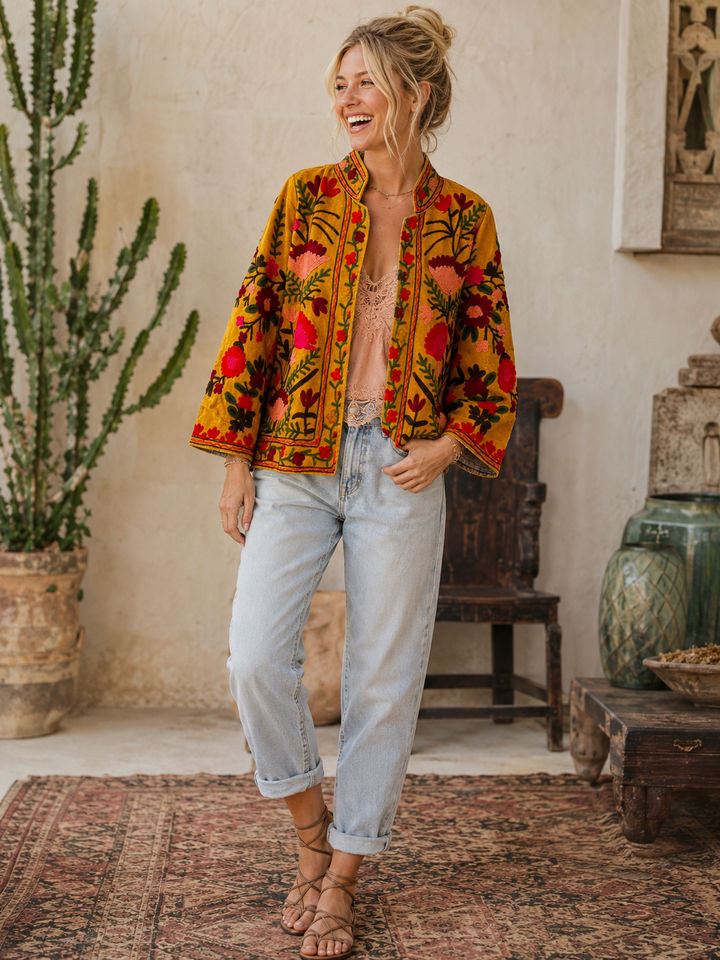 Warm Love Velvet Jacket - Sunflower