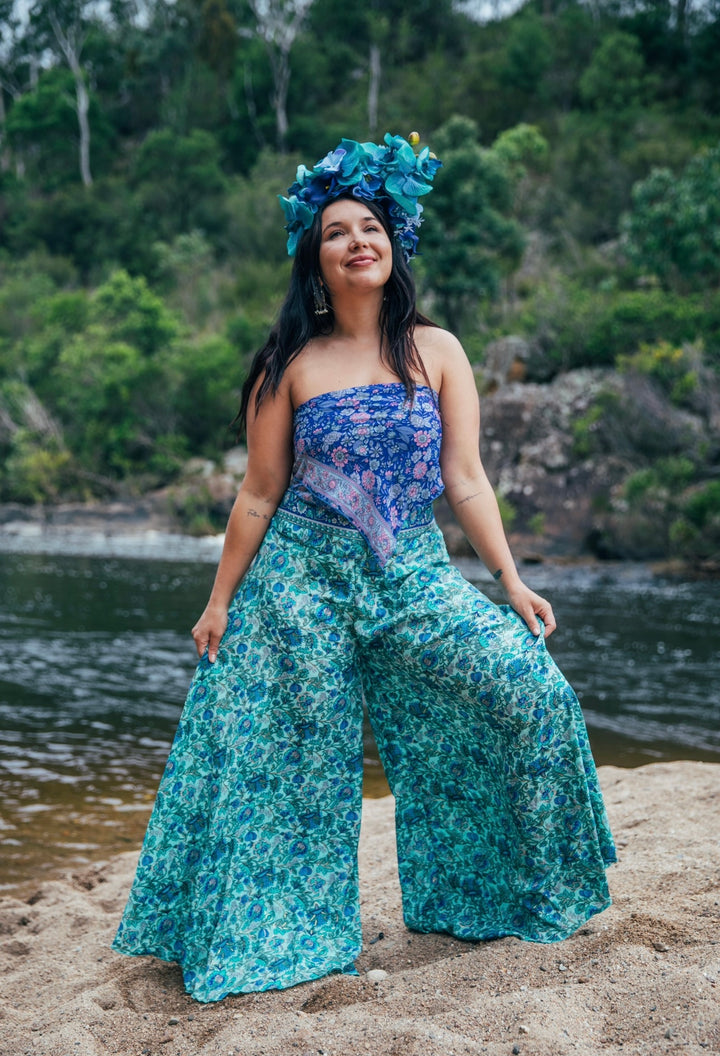 Rosa Pants ~ Turquoise with gold fleck ✨