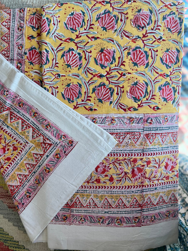 Wild bloom bed spread ~ saffron