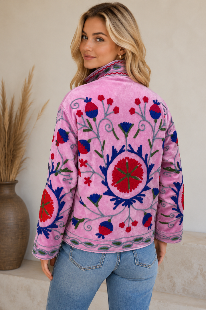 Warm Love velvet jacket - Petal