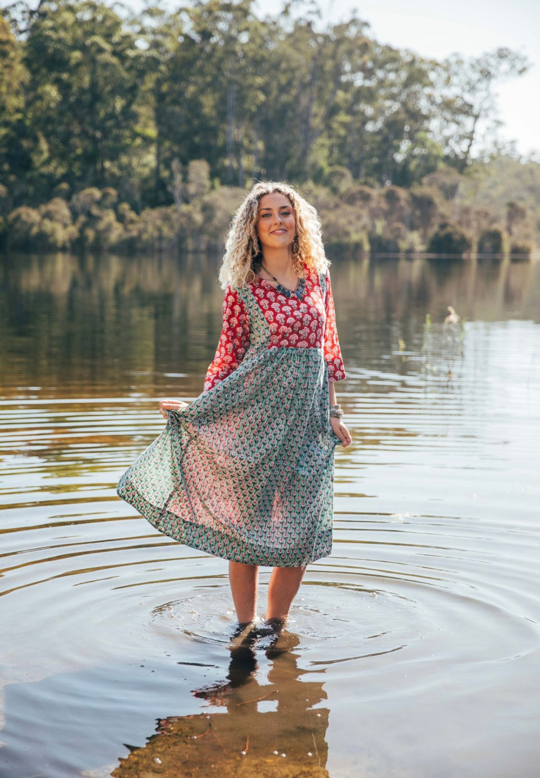 Saffron Dress ~ Red and Green