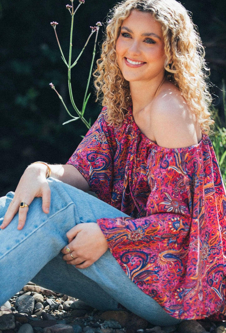 Sunflower Top ~ Fuchsia Pink