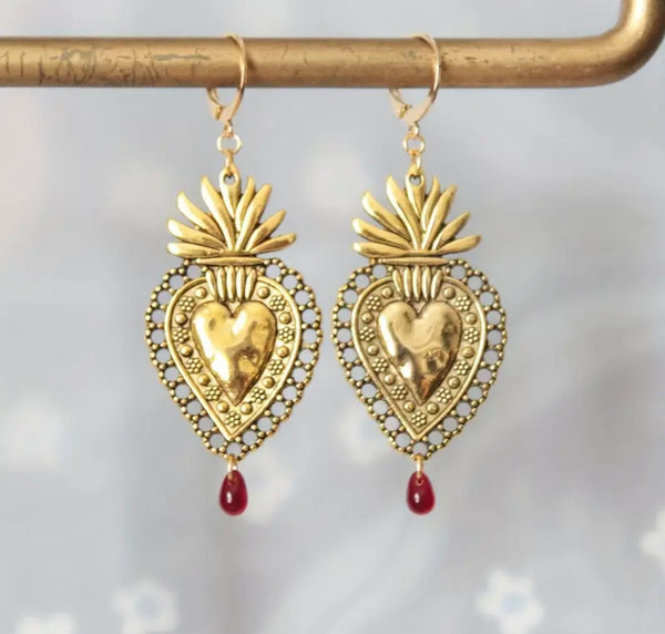 Flaming Heart Earrings