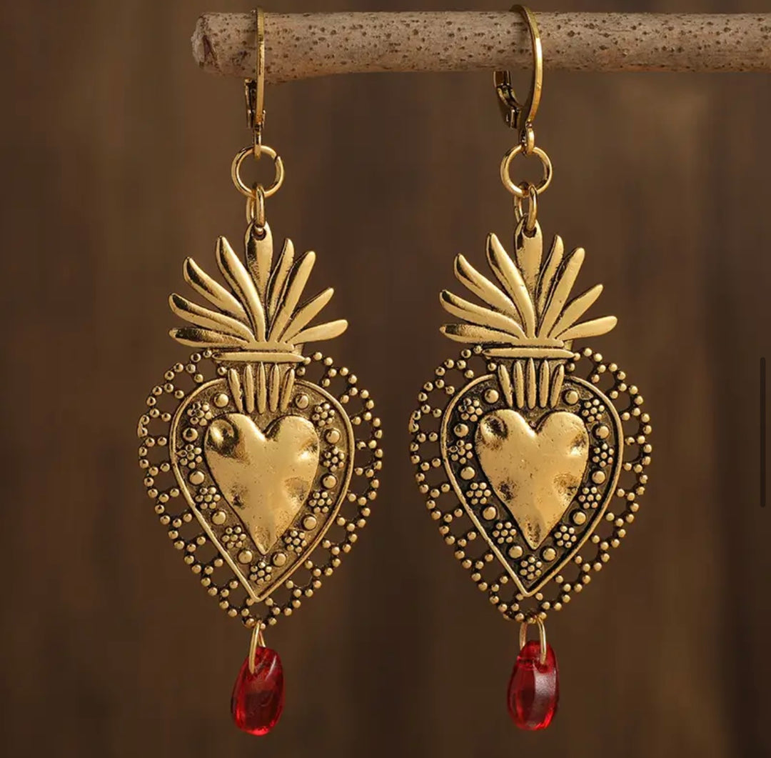 Flaming Heart Earrings