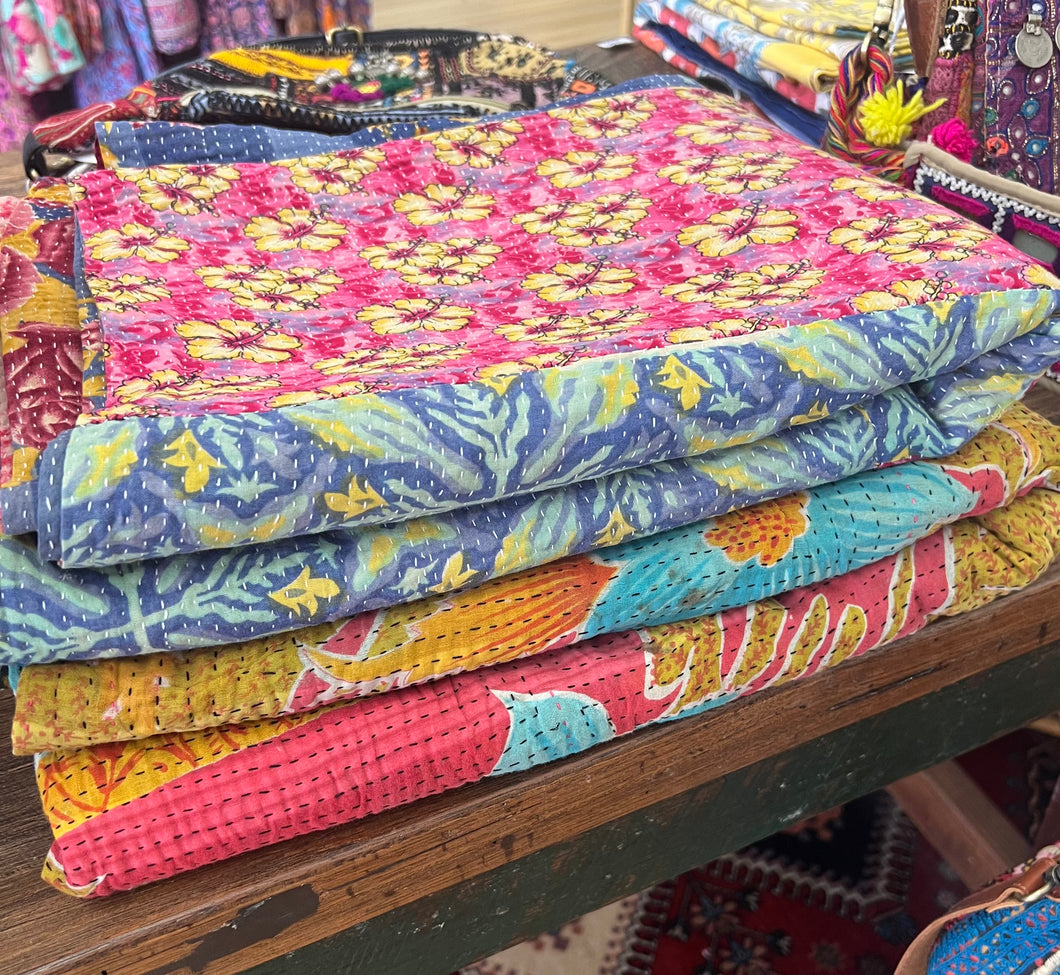 Kantha Rug ~ Mustard