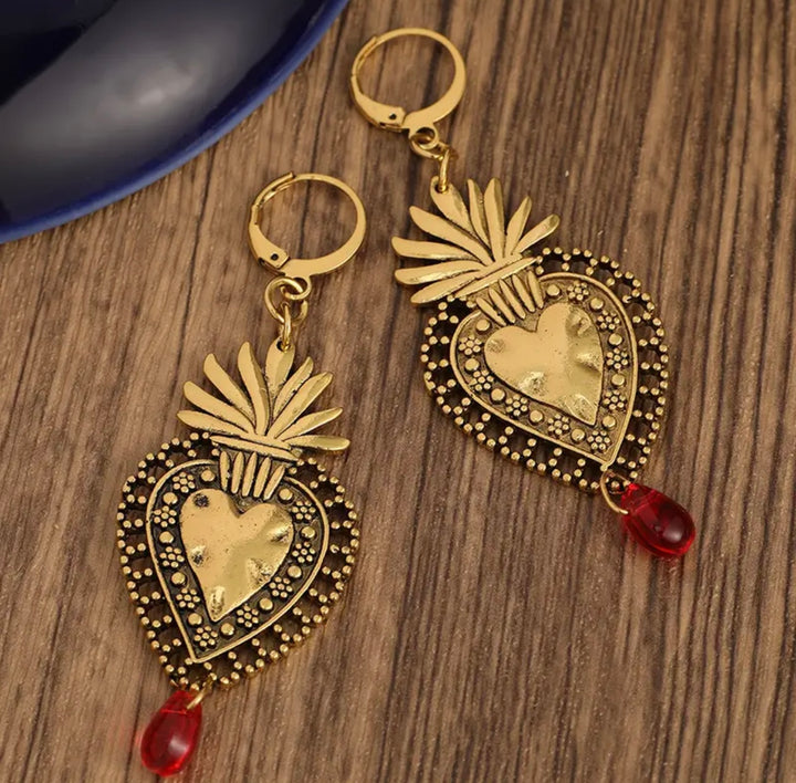 Flaming Heart Earrings